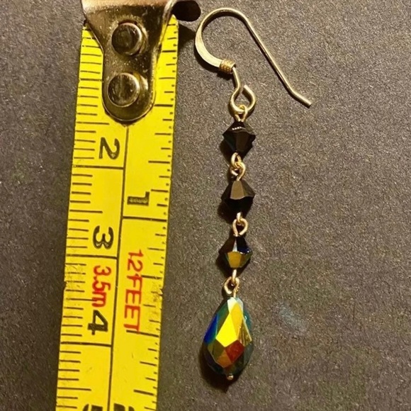 10k gold Iridescent Dangling Earrings - Picture 2 of 8